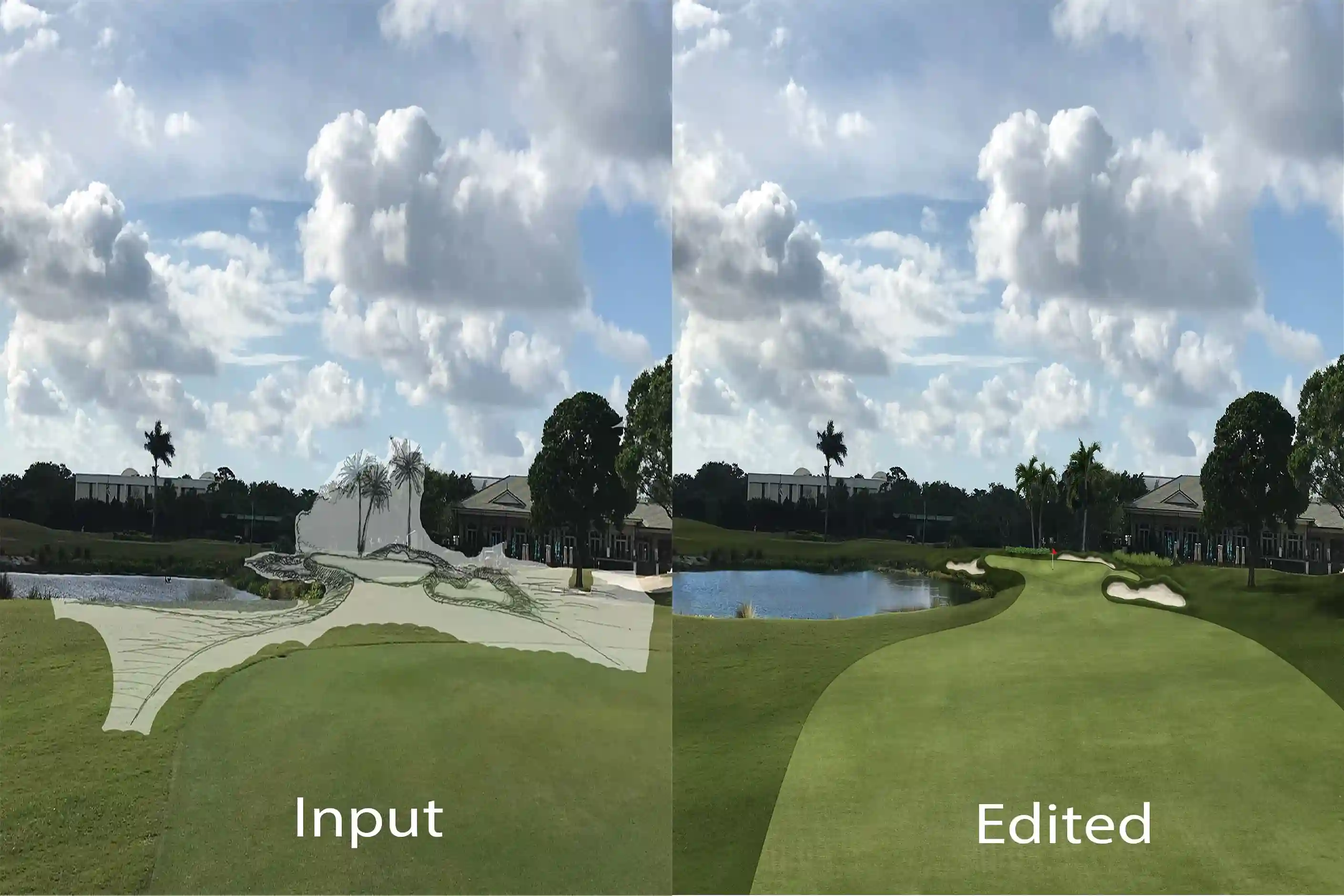 Golf Course Map, Golf Hole Image, Image Editing